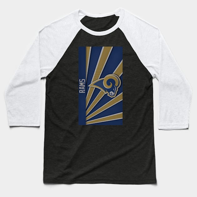 Retro LA Rams [Vintage Distressed] Baseball T-Shirt by Science Busters Podcast